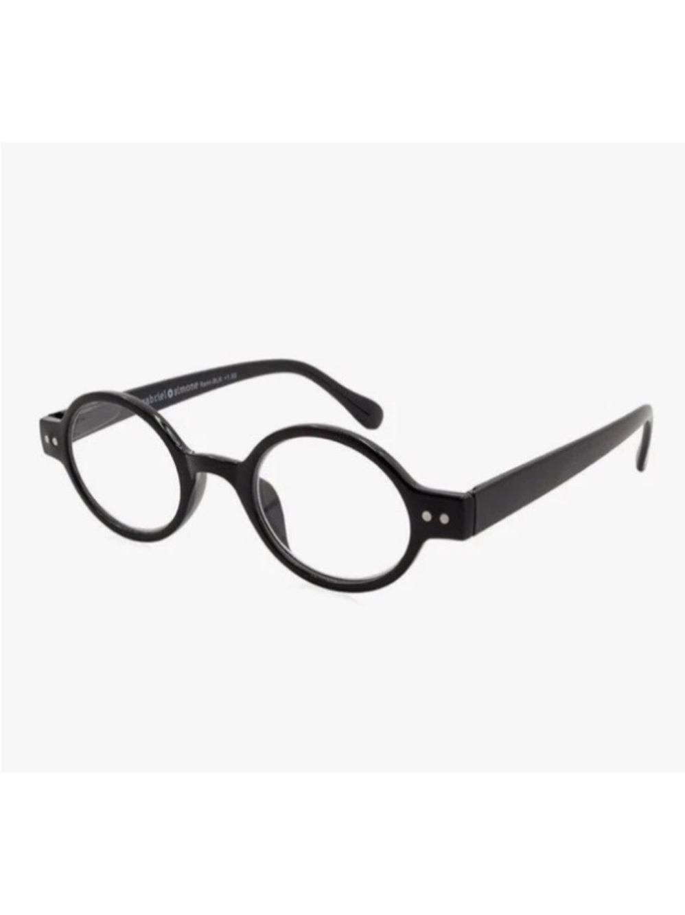 Round Black Vintage Look Reading Glasses Spring Hinge Men Women Unisex Case 2.25